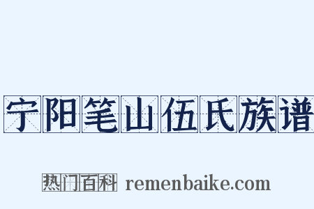 宁阳笔山伍氏族谱是什么意思的图片